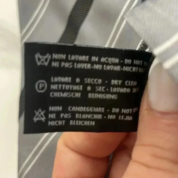 Versace collection gray black striped tie - Picture 4 of 7